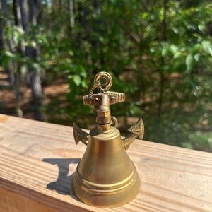 Vintage Brass Anchor Bell - Nautical Accent
